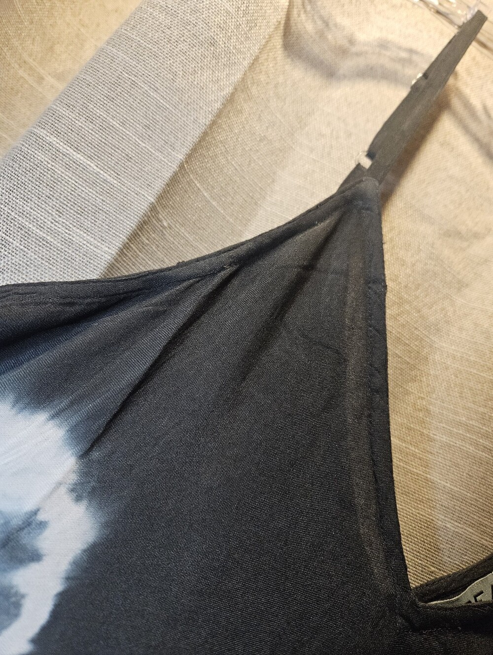 Black and Blue Tie-Dye Flowing Jumpsuit - Picture 9 of 13
